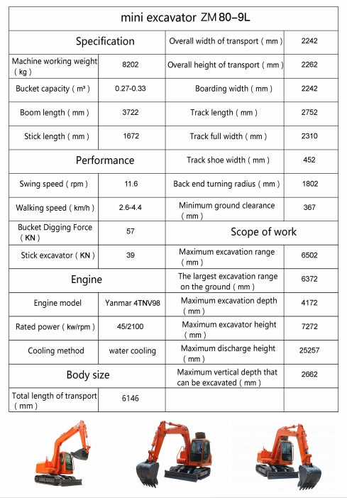 Mini Excavator ZM 80-9L